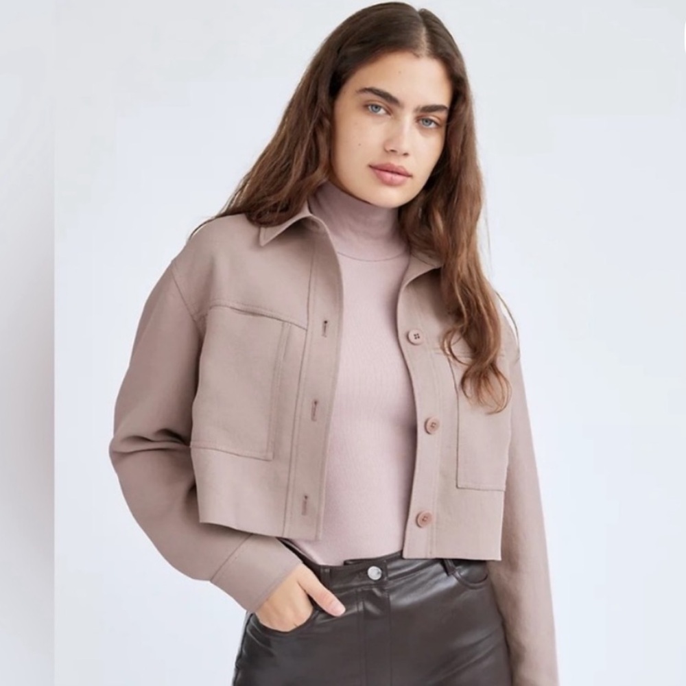 Aritzia Wilfred Little Cropped Jacket- Taupe